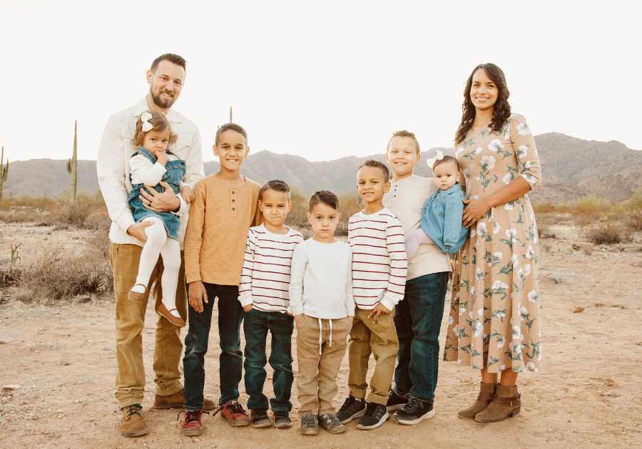 Wandell Family Standing In The Desert